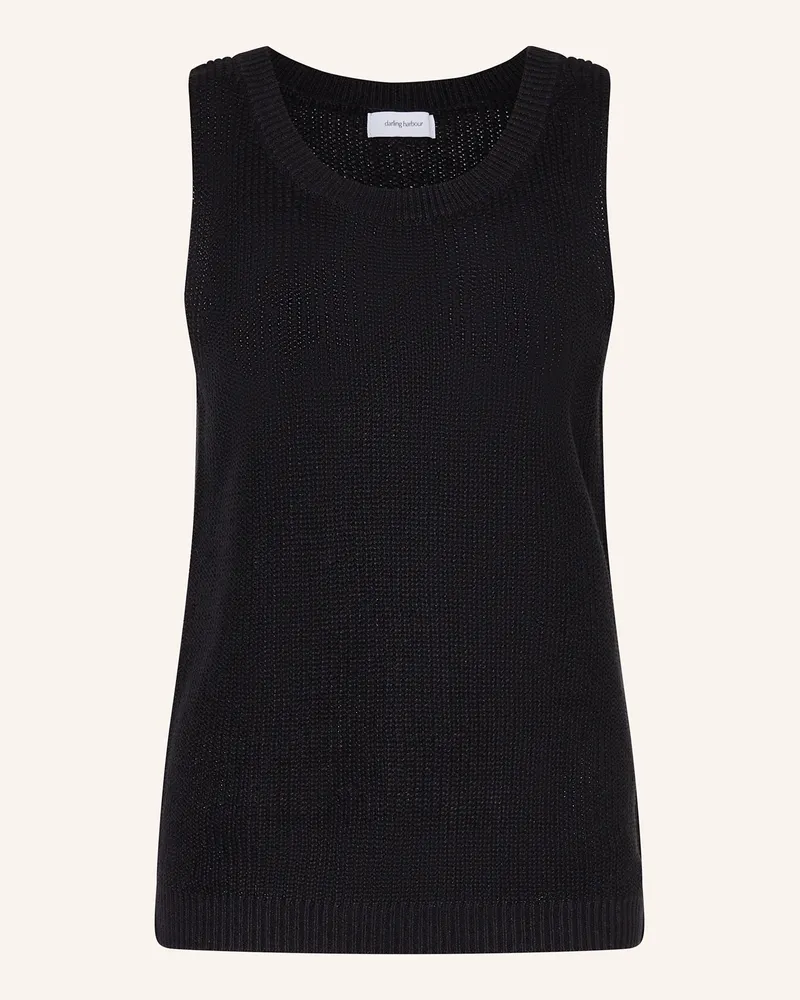 Darling Harbour Stricktop Aus Leinen schwarz Schwarz