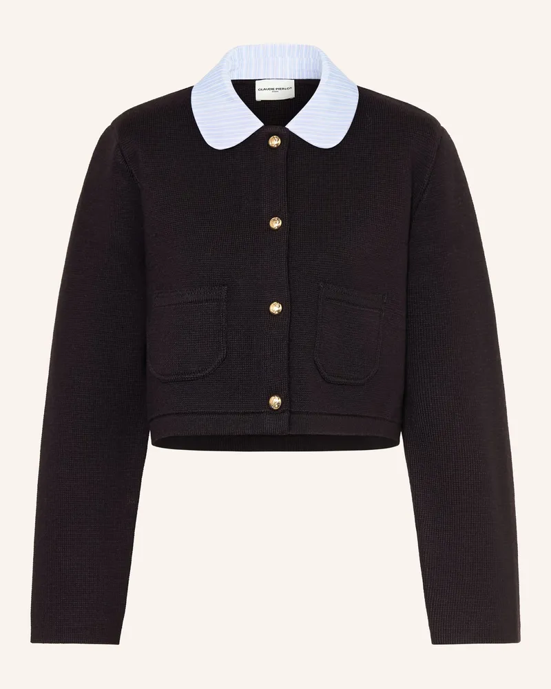Claudie Pierlot Strickjacke Im Materialmix blau Dunkelblau