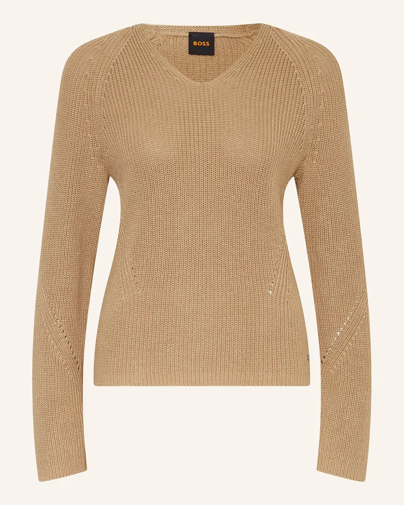 HUGO BOSS Pullover Fardella braun Camel