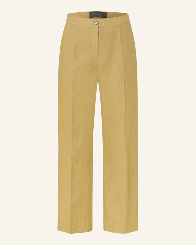 Elena Mirò Marlenehose Aus Leinen gruen Hellgrün