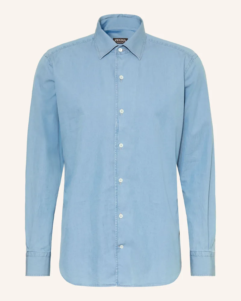 Ermenegildo Zegna Hemd Comfort Fit blau Hellblau