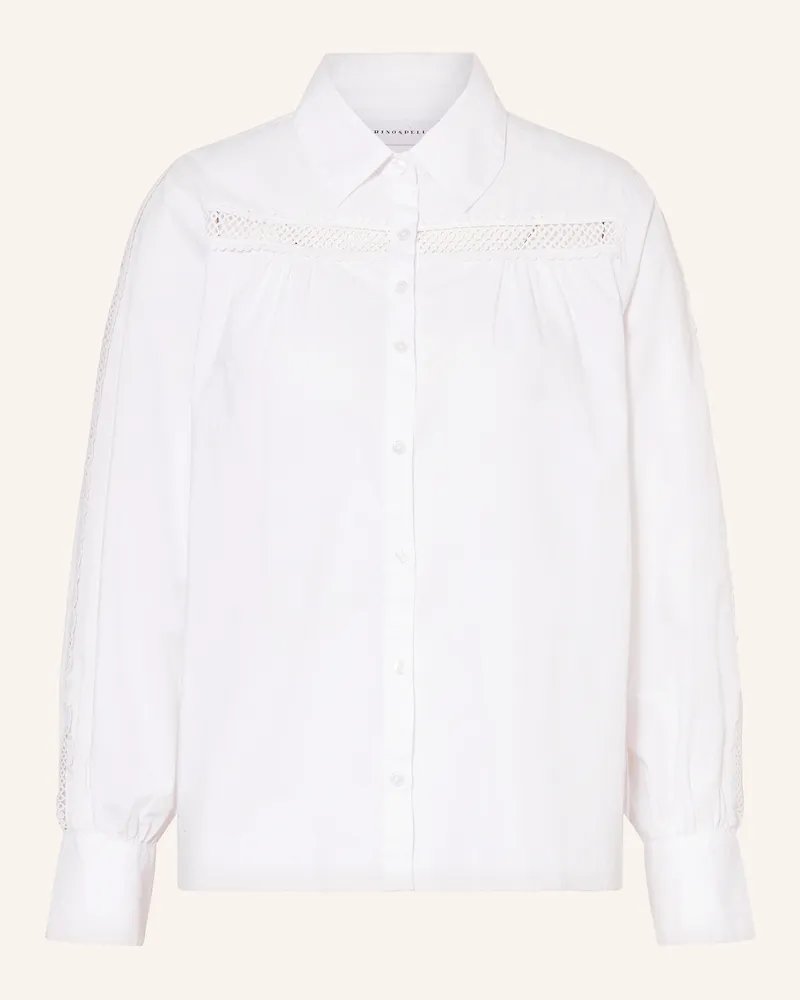 RINO & PELLE Hemdbluse BEJA mit Spitze Weiss
