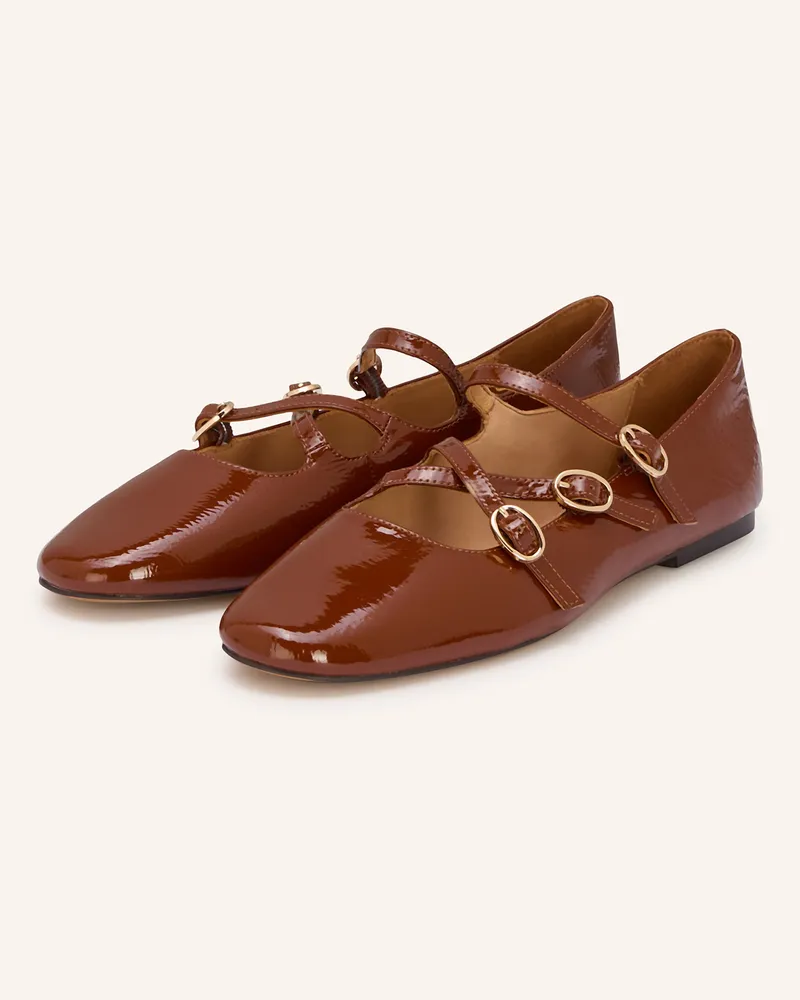 Inuovo Mary-Jane-Ballerinas Cognac
