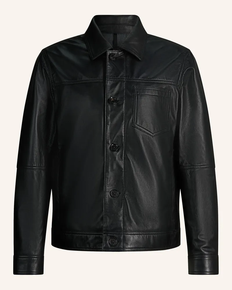 Strellson Lederjacke schwarz Schwarz