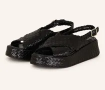 Plateau-Sandalen schwarz