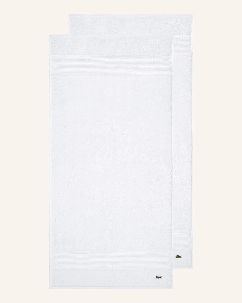 Lacoste Handtuch 2er Set LLECROCO Weiss