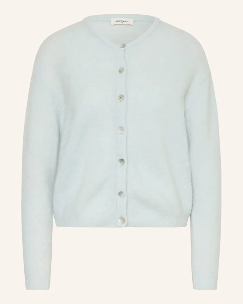 American Vintage Strickjacke Mit Alpaka blau Mint