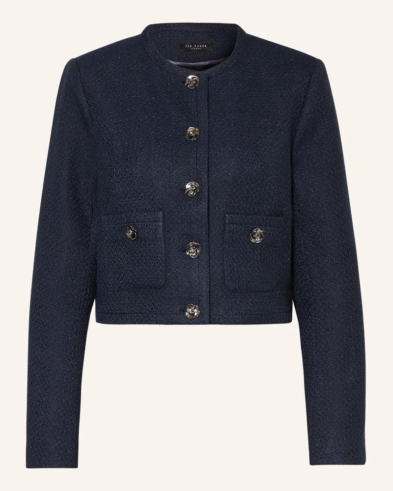 Ted Baker Kastenjacke Floxat Aus Bouclé Mit Glitzergarn blau Dunkelblau