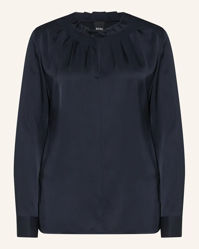 HUGO BOSS Blusenshirt BANORAH1 aus Seide Dunkelblau