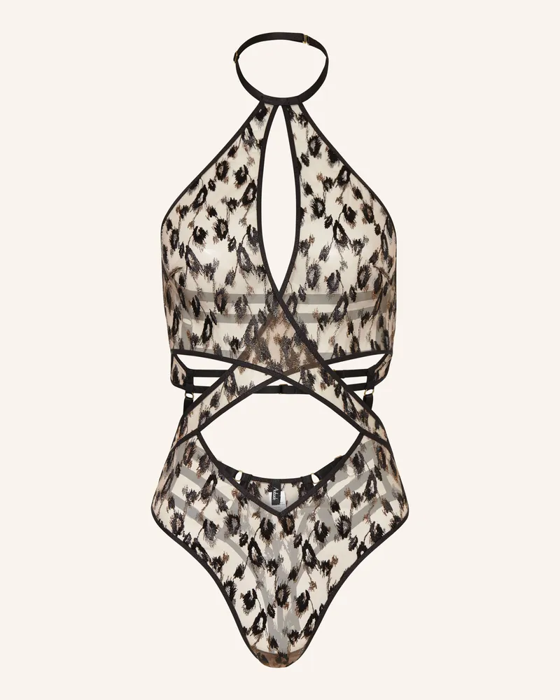 Aubade String-Body ABSOLUTELY WILD mit Cut-outs und Glitzergarn Taupe