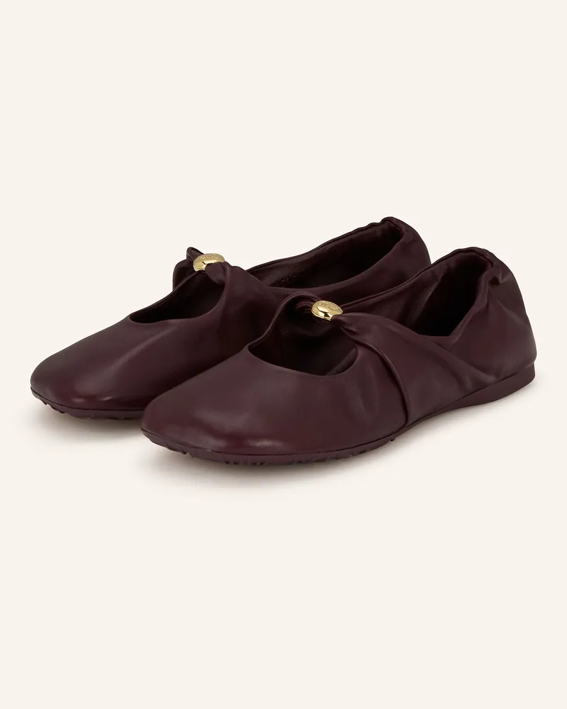 Loewe Mary-Jane-Ballerinas PEBBLE SOFT Dunkelrot