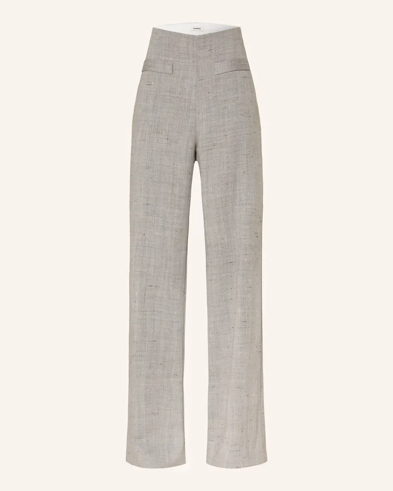 Sandro Marlenehose Aus Leinen grau Grau