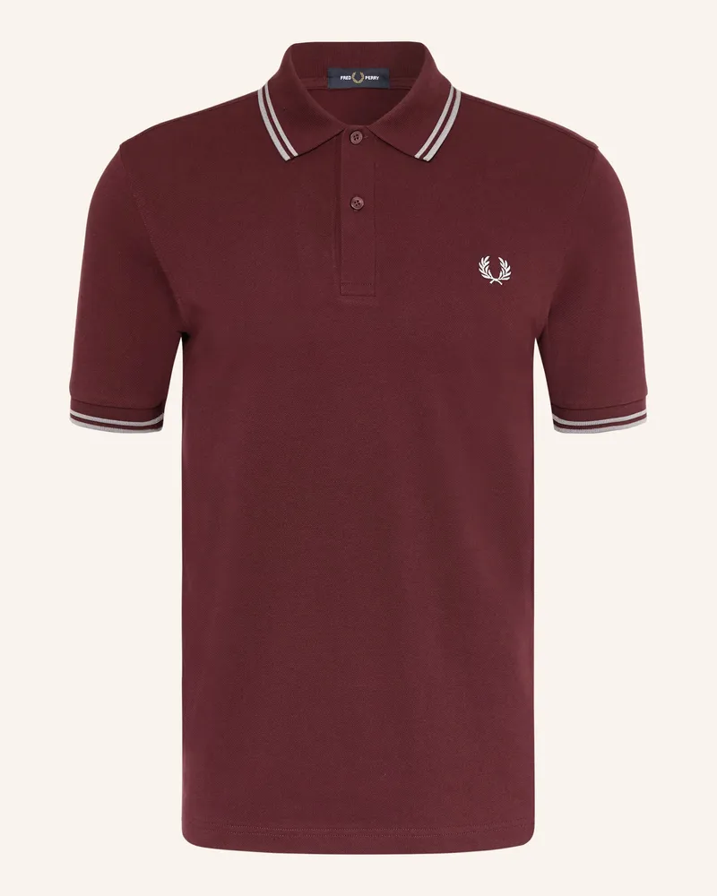 Fred Perry Piqué-Poloshirt rot Dunkelrot