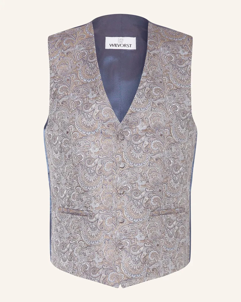 Wilvorst Anzugweste Extra Slim Fit Dunkelbraun