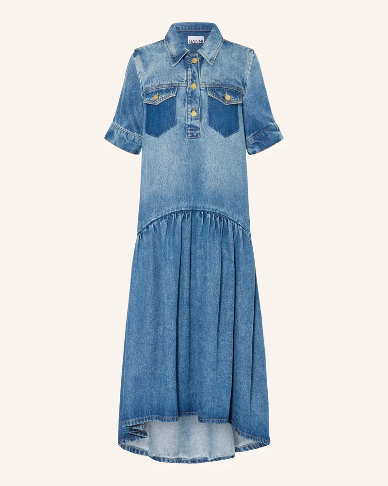 Ganni Kleid In Jeansoptik blau Blau