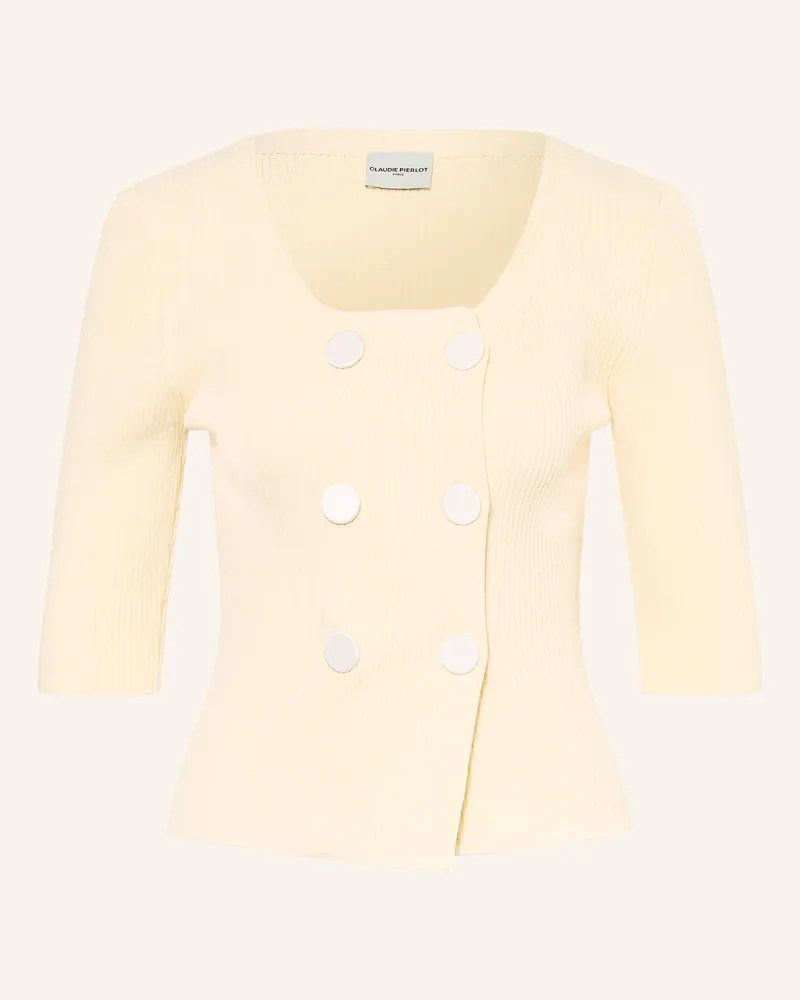 Claudie Pierlot Strickjacke gelb Ecru
