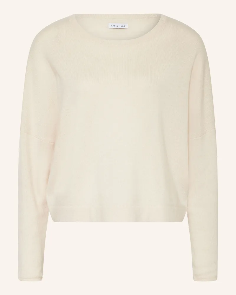 Mrs & HUGS Cashmere-Pullover Ecru