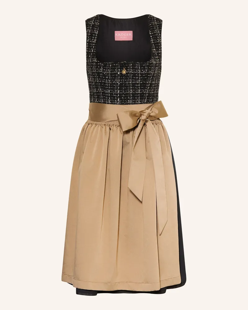 Krüger Dirndl Mit Pailletten Und Glitzergarn schwarz Schwarz