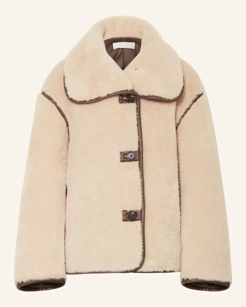 Arket Kunstfell-Jacke beige Beige