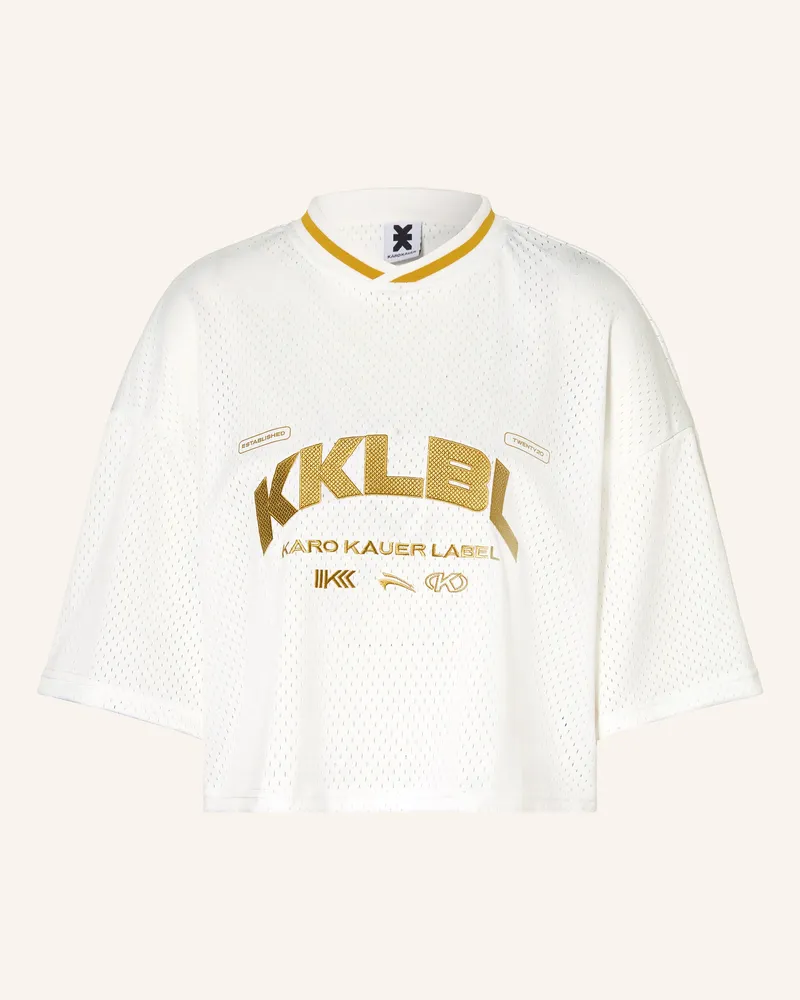 Karo Kauer Cropped-Shirt Aus Mesh weiss Weiss