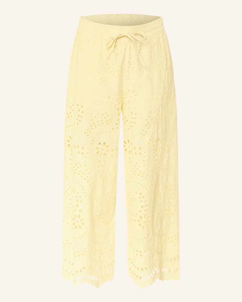 only Culotte Aus Lochspitze gelb Gelb