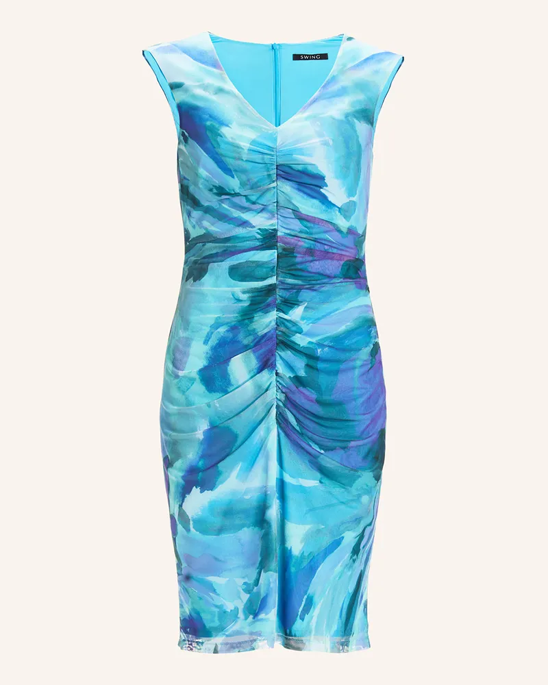 Swing Cocktailkleid aus Mesh Türkis