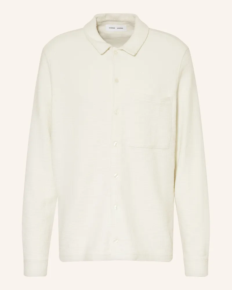 Samsøe & Samsøe Bouclé-Overshirt Sakore weiss Creme
