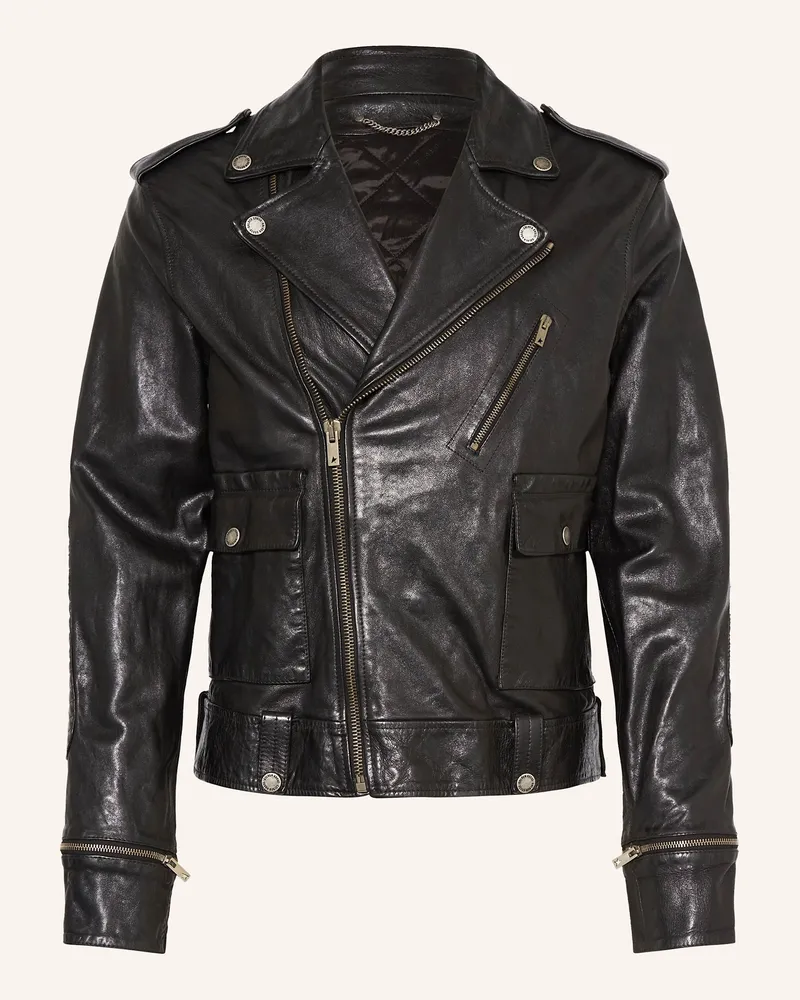 Golden Goose Lederjacke Journey schwarz Schwarz