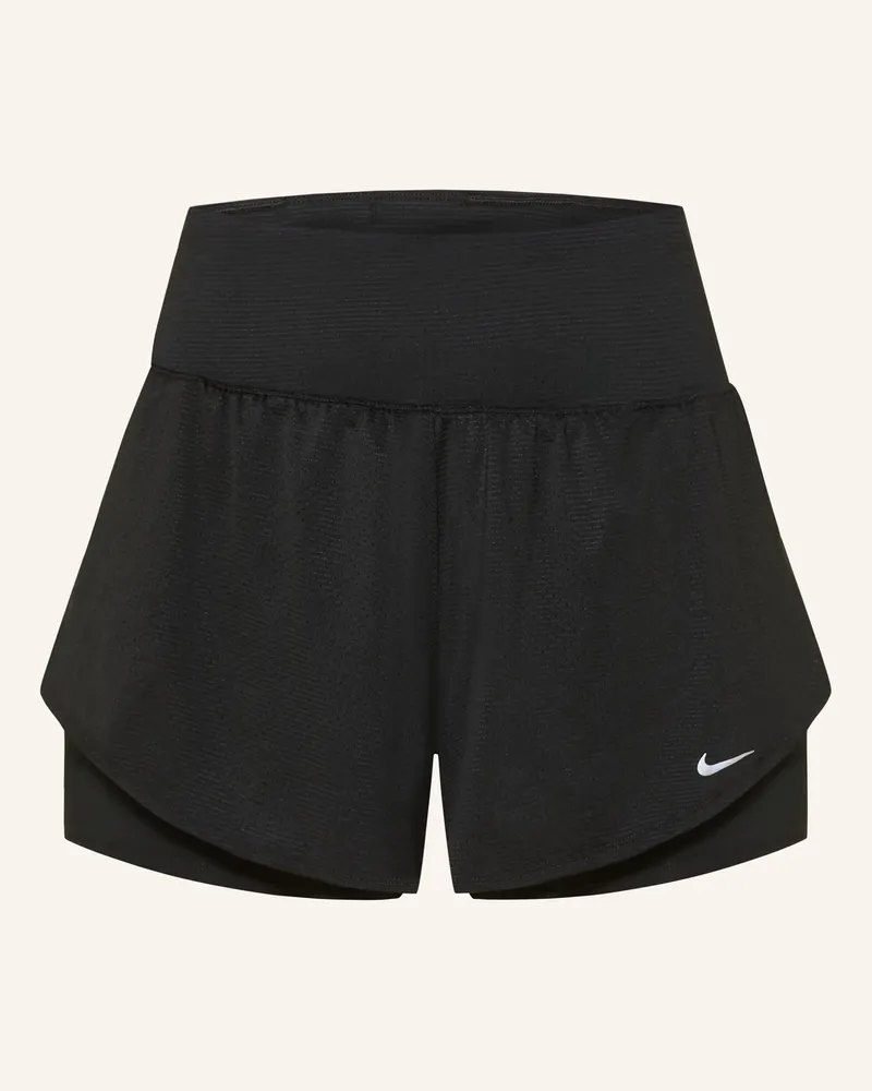 Nike 2-In-1-Laufshorts Flow schwarz Schwarz