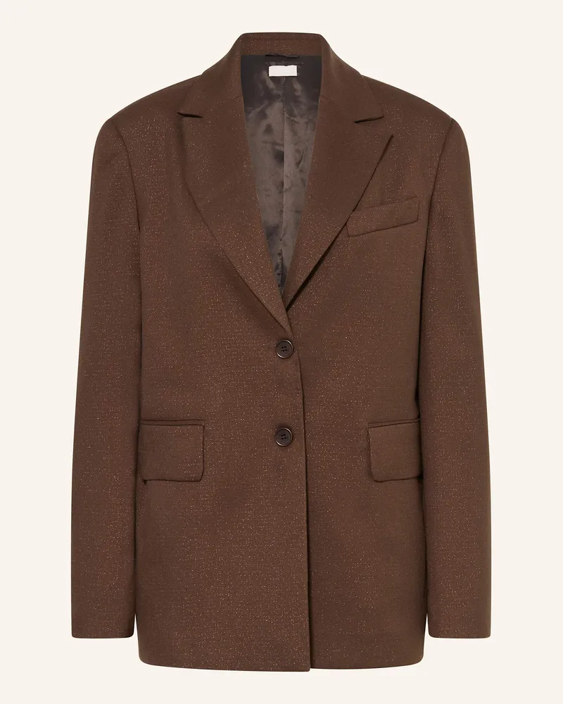 Liu Jo Blazer mit Glitzergarn Dunkelbraun