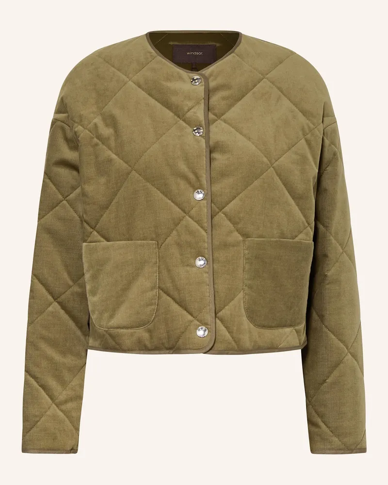 windsor. Steppjacke aus Cord Grün