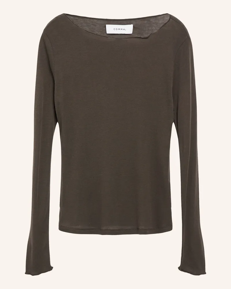 COMMA Longsleeve braun Dunkelbraun