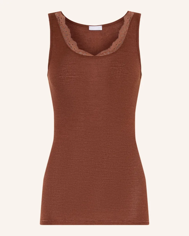 Hanro Top Woolen Lace Mit Merinowolle Und Seide braun Braun