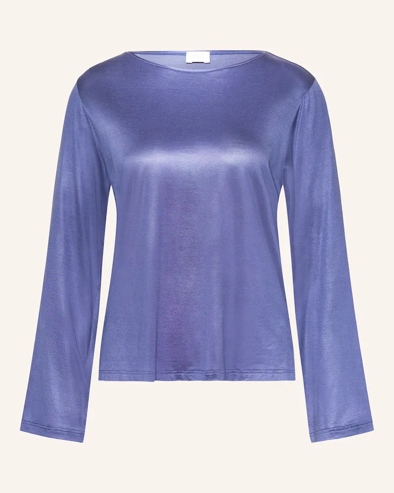 Mey Schlafshirt Serie PURE SHINE aus Satin Dunkelblau