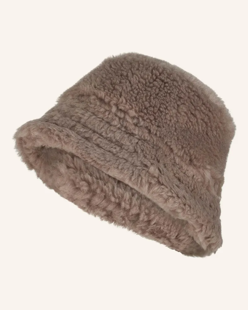 Darling Harbour Bucket-Hat aus Kunstfell Taupe