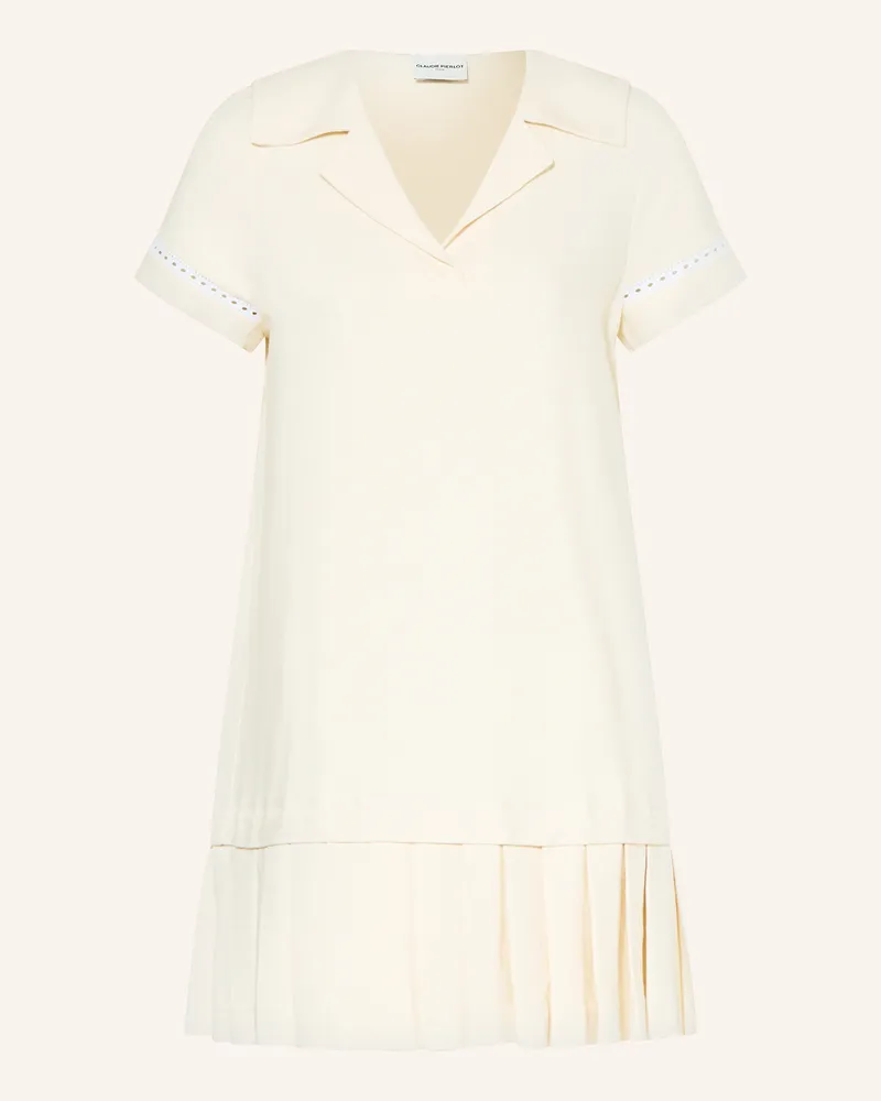 Claudie Pierlot Kleid mit Lochspitze Ecru