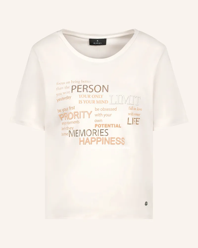 monari T-Shirt Mit Schmucksteinen weiss Creme