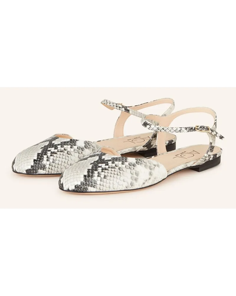 Attilio Giusti Leombruni Slingballerinas MILLY - GRAU/ SCHWARZ Weiss