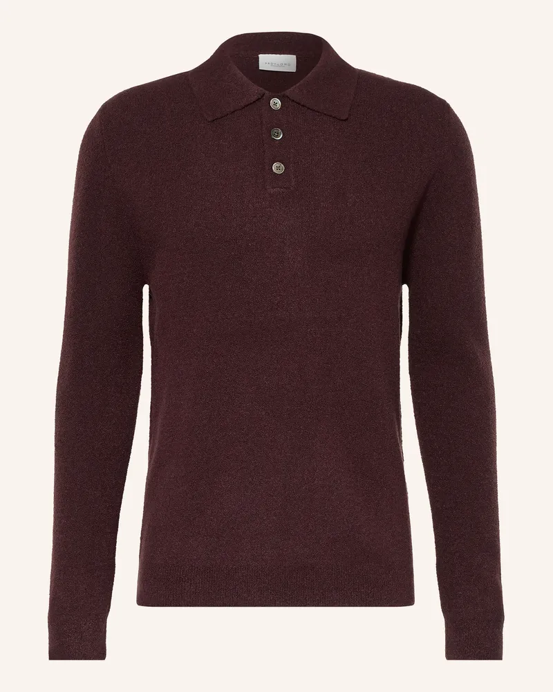 Profuomo Strick-Poloshirt lila Dunkellila