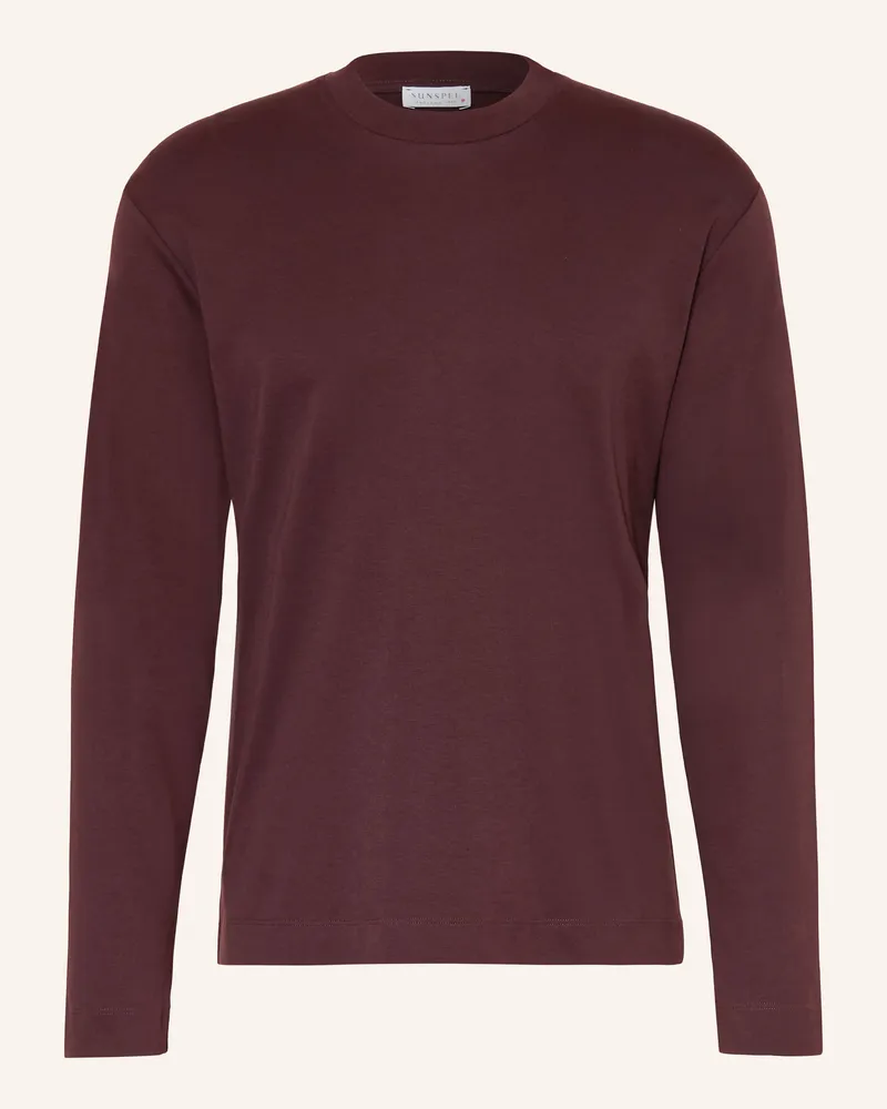 Sunspel Longsleeve rot Dunkelbraun
