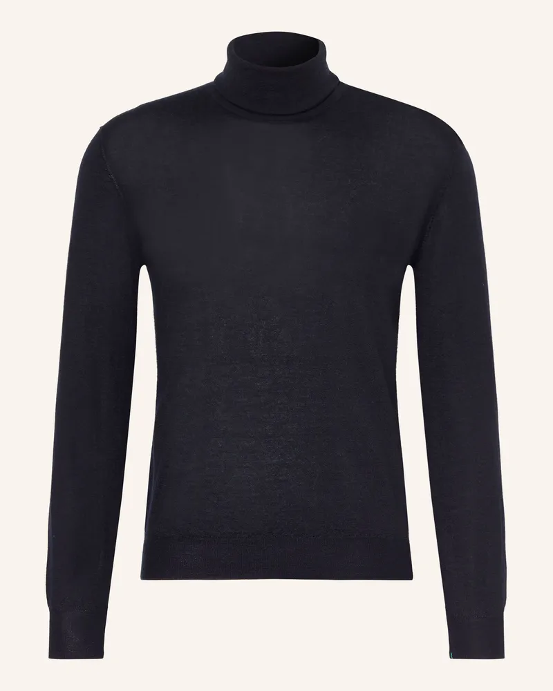 FIORONI Rollkragenpullover Aus Cashmere Mit Seide blau Dunkelblau