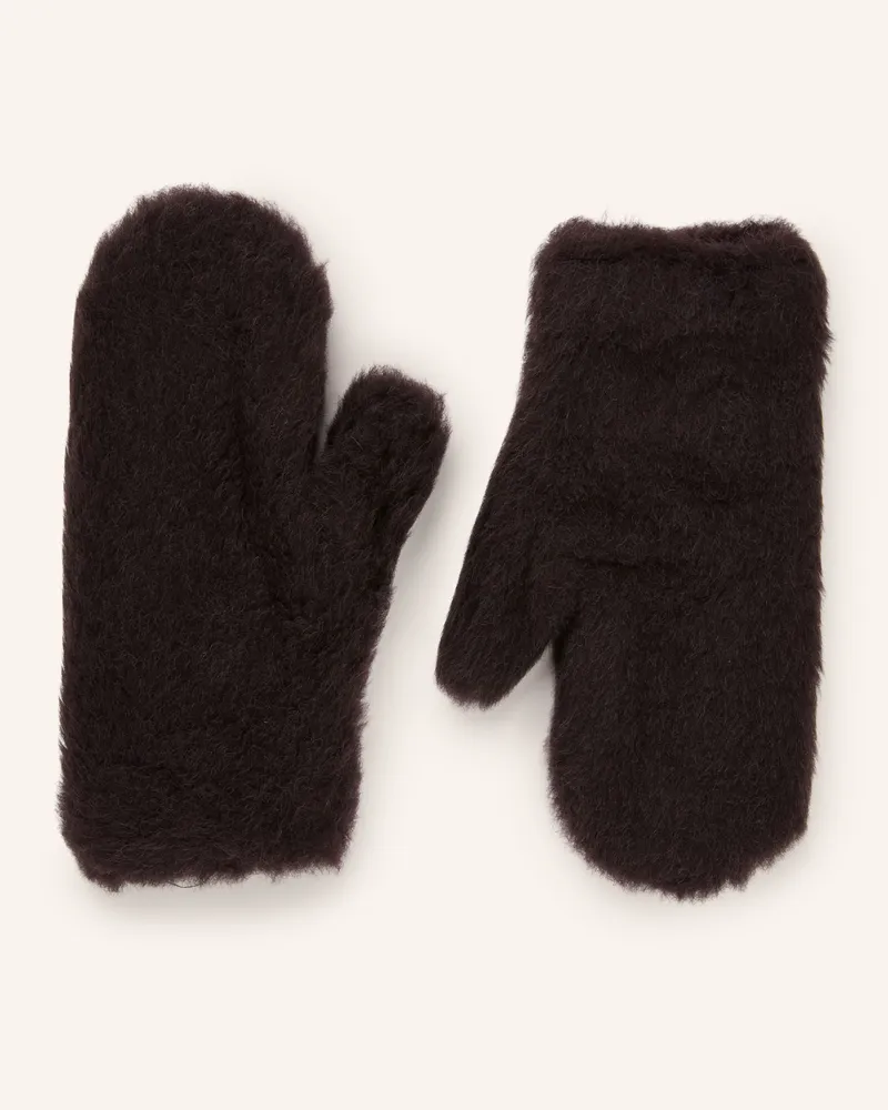 Max Mara Fäustlinge Ombrato Mit Cashmere braun Dunkelbraun
