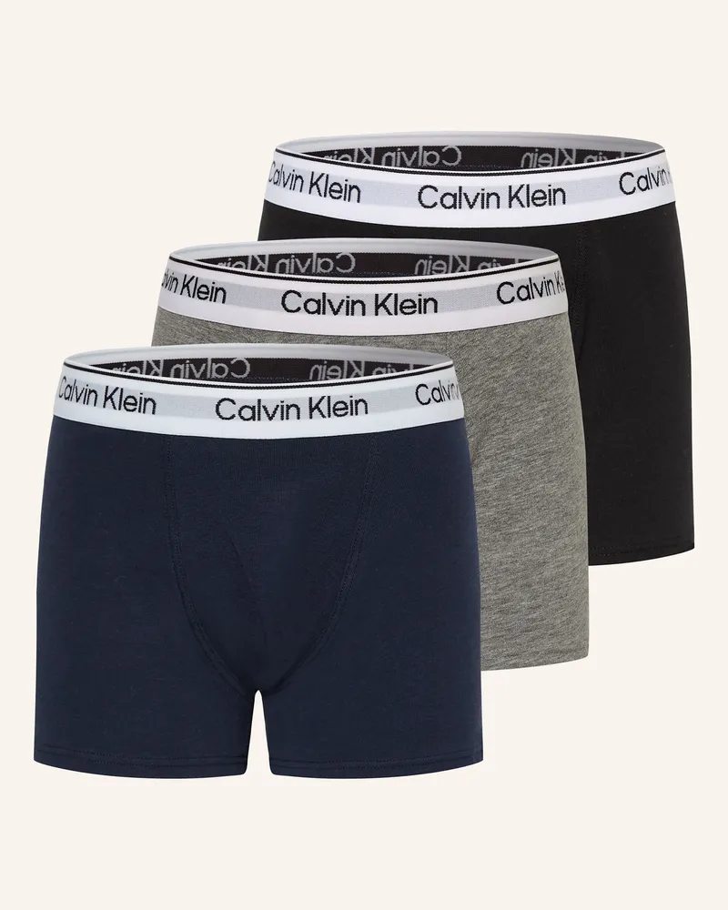 Calvin Klein 3er-Pack Boxershorts Icon Cotton Stretch schwarz Dunkelblau