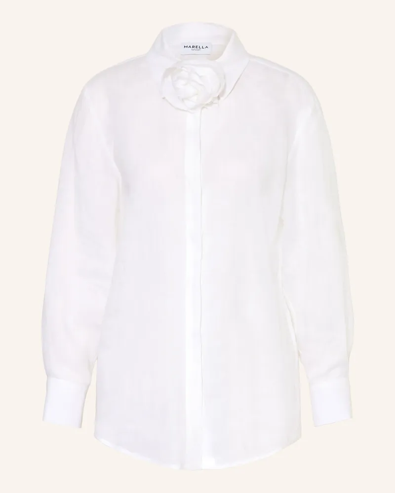 MARELLA Leinenbluse Mlseditore Mit Abnehmbarer Schluppe weiss Weiss