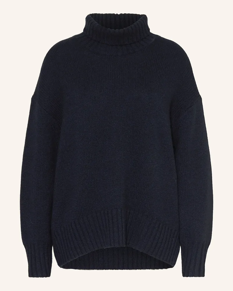 FTC Cashmere Rollkragenpullover aus Cashmere Dunkelblau