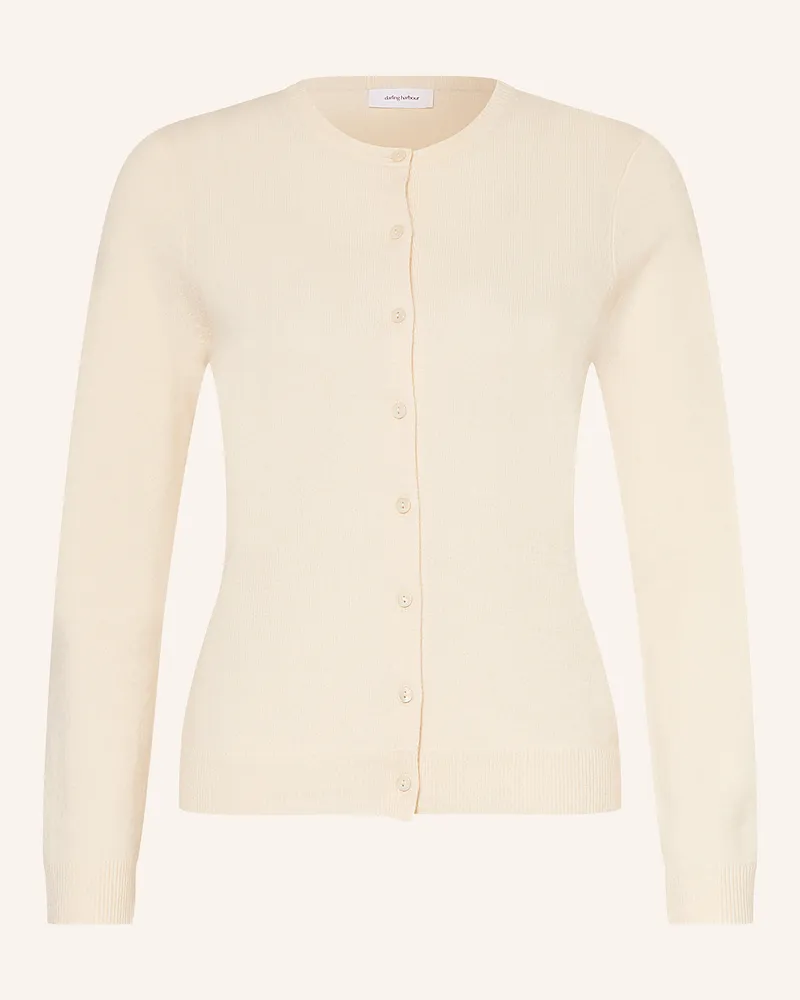 Darling Harbour Strickjacke Aus Cashmere weiss Ecru