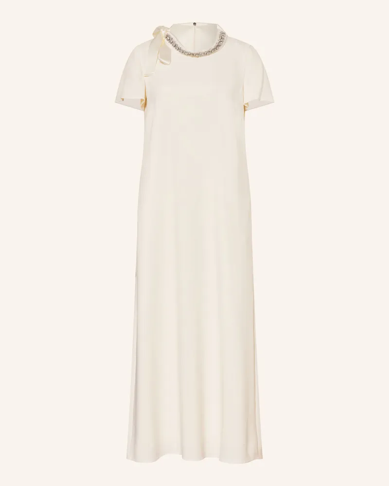 Luisa Cerano Cocktailkleid Mit Schmucksteinen weiss Creme