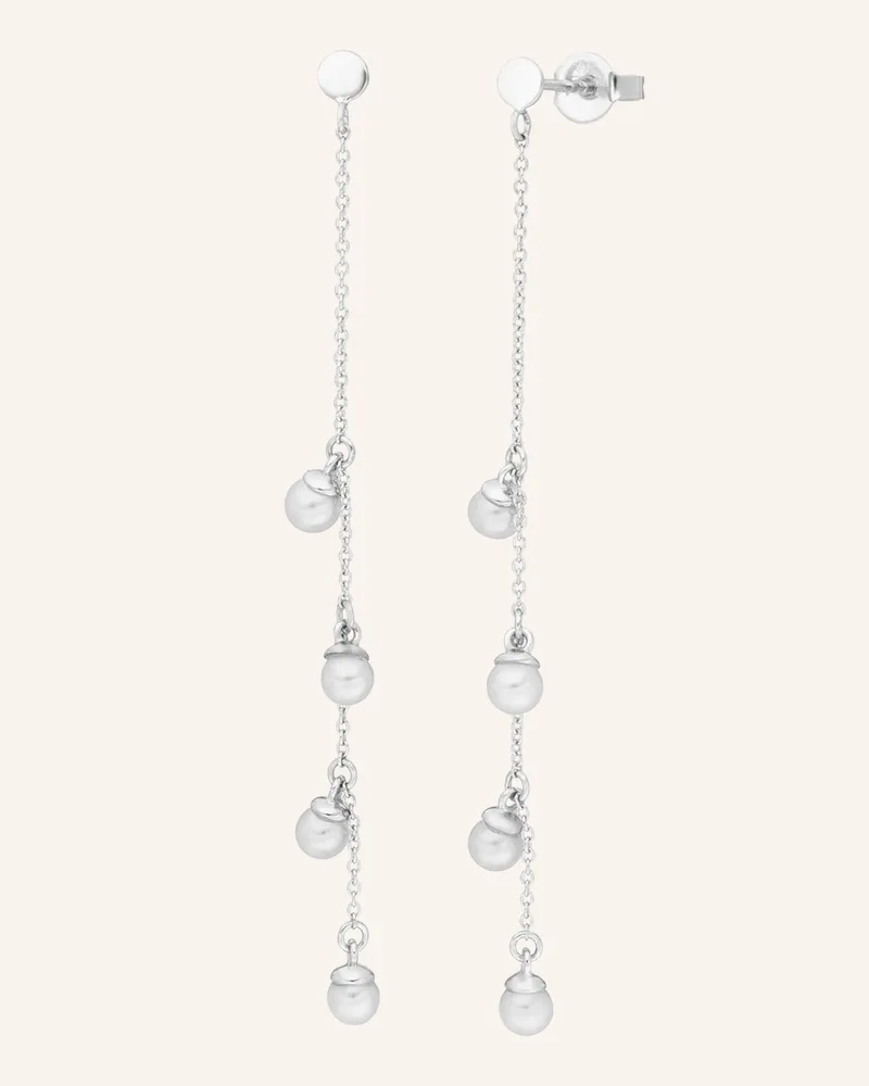 Leaf Ohrhänger Perls Aus 14 Karat Weißgold silber Weissgold