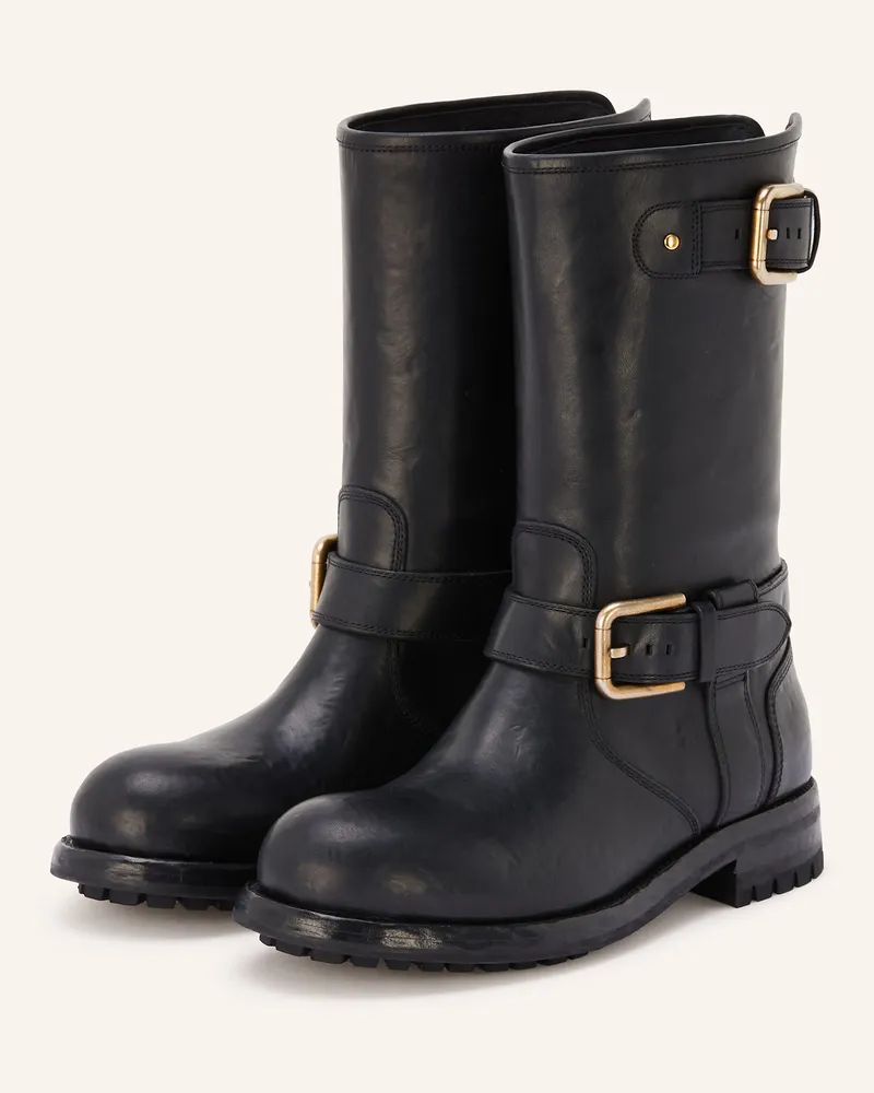 Dolce & Gabbana Biker Boots Schwarz
