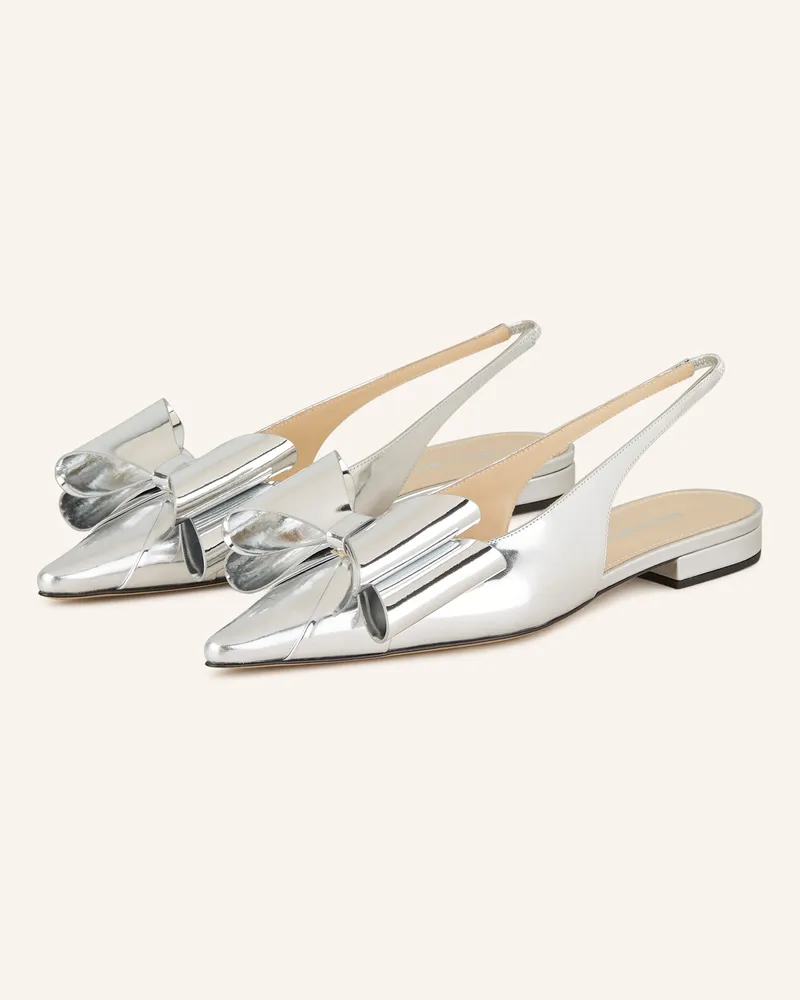 Mach & Mach Slingballerinas LE CADEAU Silber